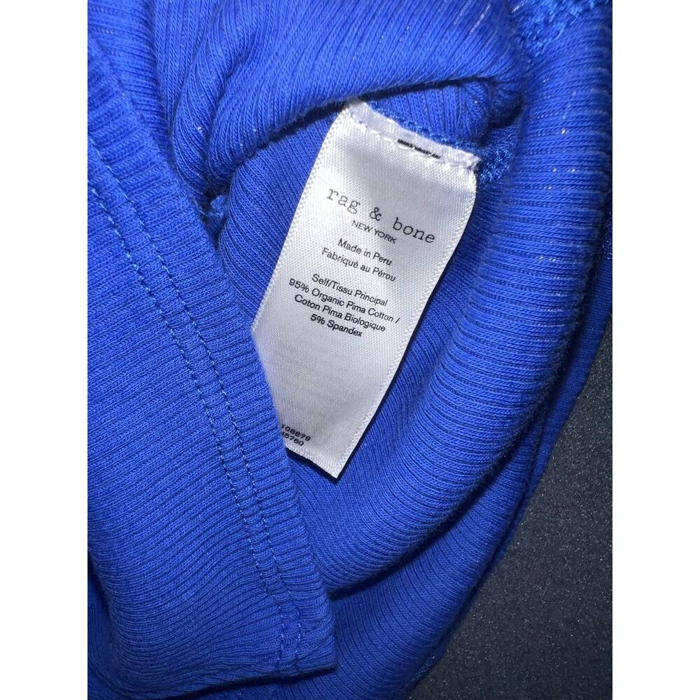 Rag & Bone organic pima cotton Y2K Blue Essential Rib Tank Top Medium A008834 - Picture 6 of 8